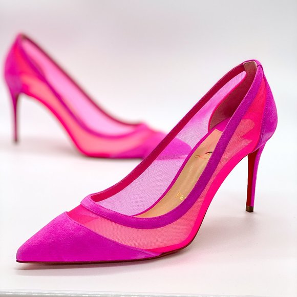 Christian Louboutin Shoes - Christian Louboutin Galativi 85 Neon Pink Heels